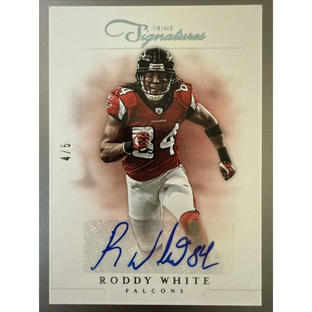 2012 Panini Prime Signatures Roddy White ON-CARD AUTO 4/5 Rare PLATINUM Falcons